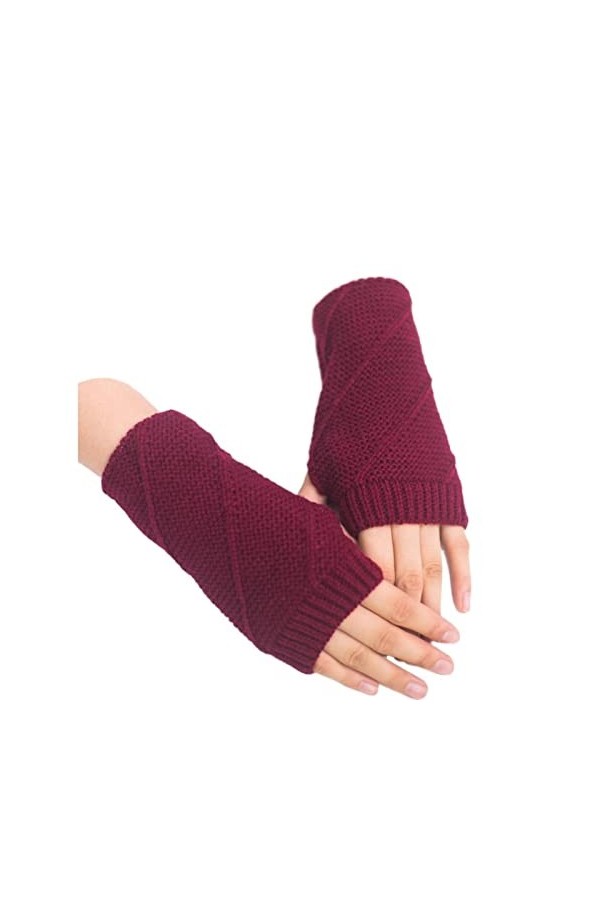 INGVY Gants dhiver pour femmes, gants de doigts pour femmes, chauffe-poignets et coudes, chauffe-mains, chauffe-coudes et mo