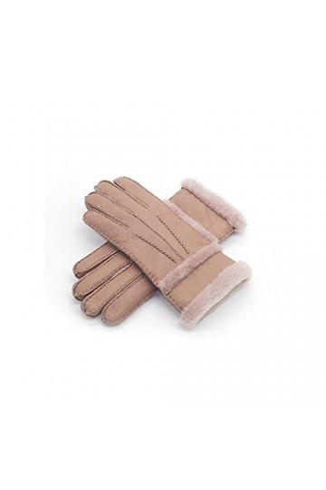 INGVY Gants dhiver pour femmes en peau de mouton gants dhiver pour femmes gants chauds en fourrure moufles en cuir à doigts