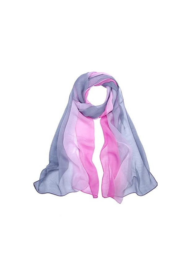 Digitek Foulard Femme en Soie - Georgette Foulard en Soie, Etoles Echarpe Chale Longue Confortable Garder au Chaud et Crème S