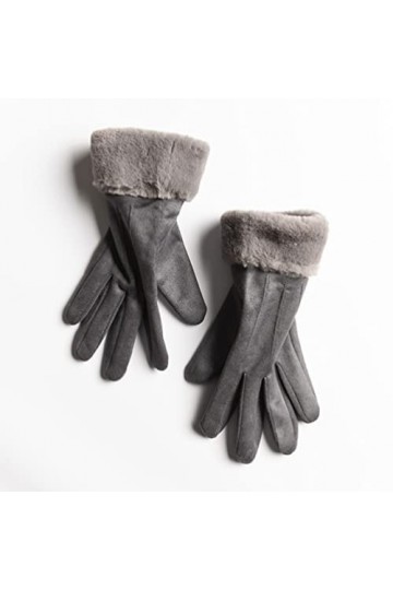 TJOIUY Gants dhiver Gants dhiver pour Femmes Gants Chauds à écran Tactile Mitaines à Doigts complets Fourrure dhiver Velou