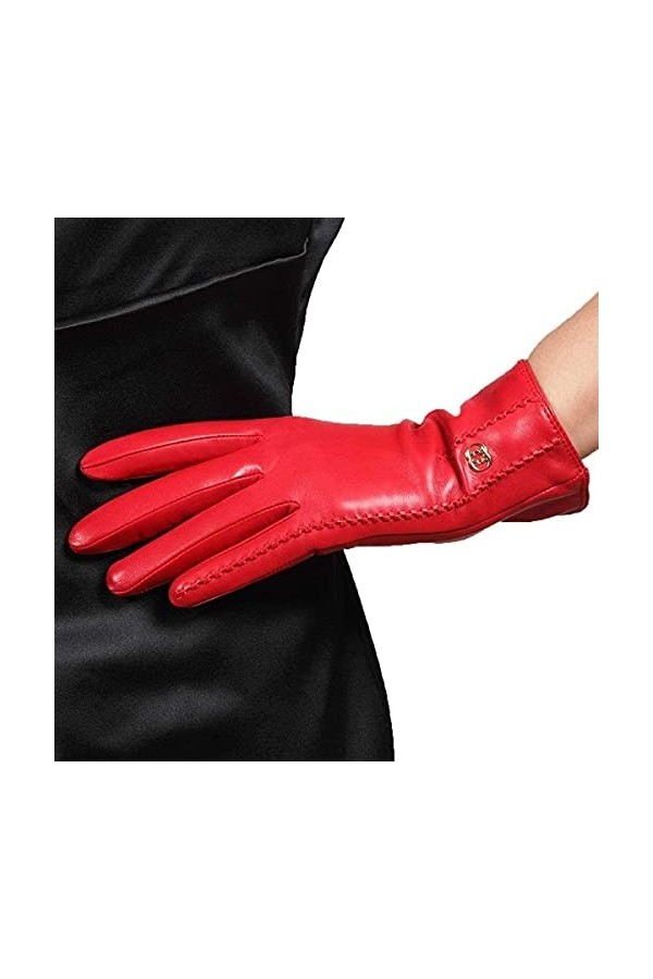 GHCXY Moufles unisexes en cuir pour femme, gants dhiver simples, chauds, tendance, glamour, couleurs unies, coupe-vent, pour