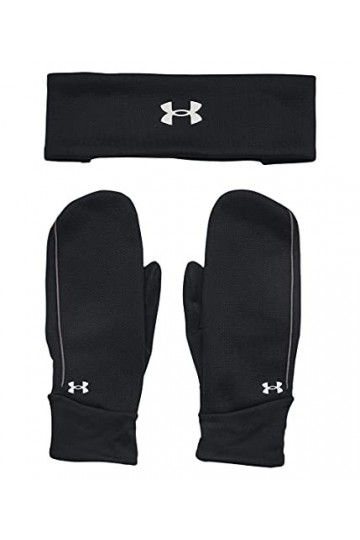 Under Armour Headband & Mittens Set Black/Reflective SM/MD
