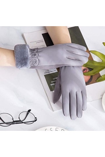 Gants dhiver en tricot pour femme, gants pour écran tactile, gants déquitation, gants doux coupe-vent, élégants, moufles po