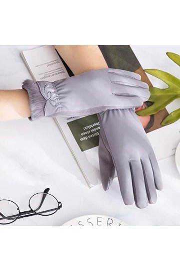 Gants dhiver en tricot pour femme, gants pour écran tactile, gants déquitation en peluche, doux, coupe-vent, élégants, mouf