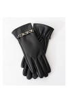 LZQPEARL Hiver Plus Velours épaissir Puce Gants en Cuir Email for Femmes Écran Tactile chaleureuse Color : C, Gloves Size : 