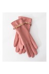 LZQPEARL Hiver Plus Velours épaissir Puce Gants en Cuir Email for Femmes Écran Tactile chaleureuse Color : C, Gloves Size : 