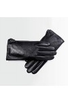 Raelf Gants en cuir véritable Écran tactile Section mince Mitten Plus Velvet Automne et hiver chauds Conduite au volant Gants