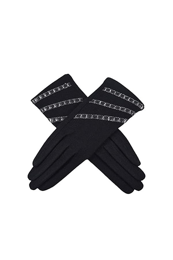 Cat in black Gants chauds pour femmes - Gants dhiver pour écran tactile - Gants thermiques à doigts fendus - Gants thermique