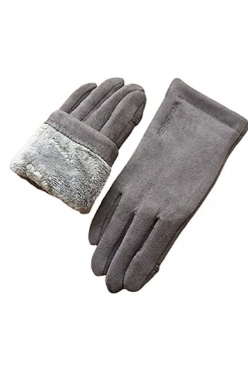 Cat in black Gants dhiver pour écran tactile - Gants thermiques en daim - Mitaines en fausse fourrure - Gants épais chauds p