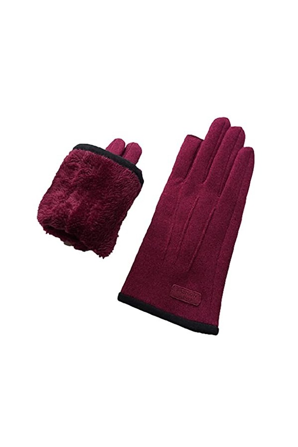 Mitaines en peluche - Gants dhiver pour femmes - Gants thermiques avec doublure chaude - Gants dautomne et dhiver chauds p