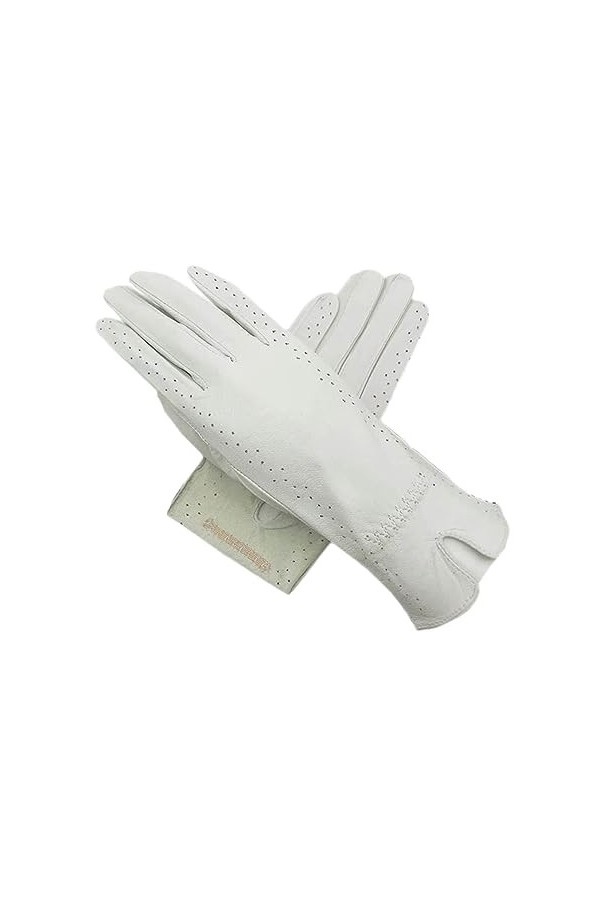 Dndrdhfb The Ride Gants courts en cuir synthétique pour femme Blanc, BLANC, 7