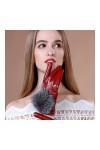 BJQZX Gants dhiver Gants de Peau de Mouton dhiver Femmes Feuille de Renard Fourrour Véritable Windbreak épaissir des Mitain