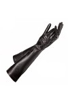 Gants longs en peau de mouton pour femme Noir