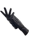 Saeohnssty Gants dhiver en cuir de mouton pour femme, Noir , 59.7