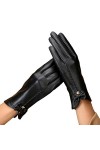 CAILIN Gants Gants en Cuir Femmes Hiver Warmth Imitation Peau de Mouton Plus épais Velours Froid Gants résistant à lécran Ta