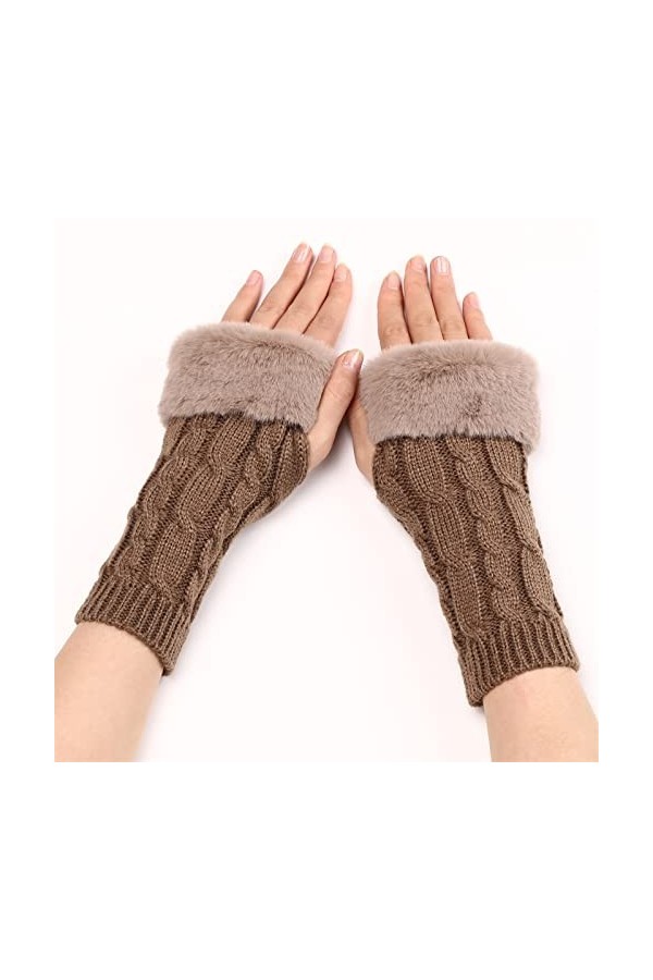 INGVY Gants dhiver pour femmes, gants de doigts pour femmes, chauffe-poignets et coudes, chauffe-mains, chauffe-coudes et mo