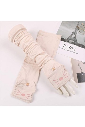Gants de Protection Solaire Coton de Protection UV Coton Mince Femelle Femelle été Conduite en Plein air Longs Gants de Prote