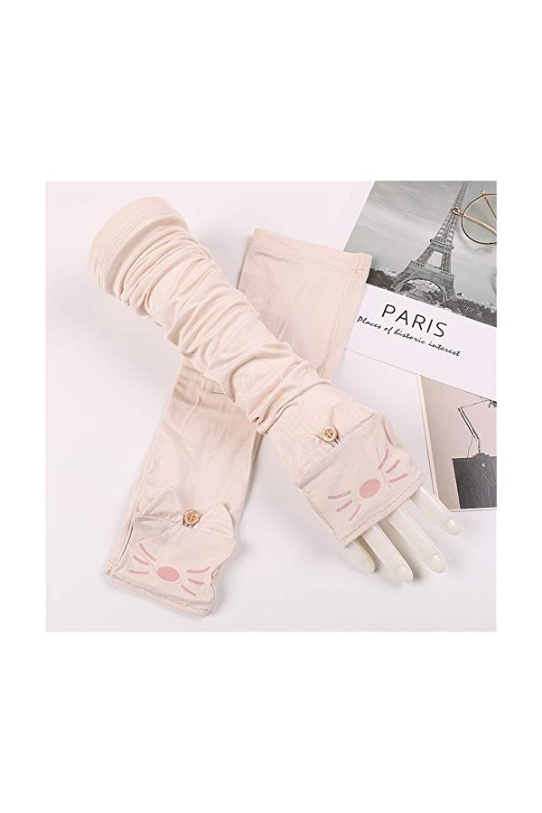 Gants de Protection Solaire Coton de Protection UV Coton Mince Femelle Femelle été Conduite en Plein air Longs Gants de Prote