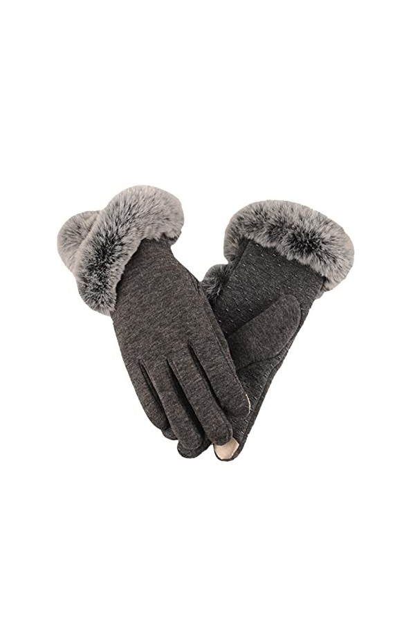 PAREKS Gants en cuir for femmes gants dhiver chaud textos manchette câble écran tactile femmes gants météo for femmes temps 