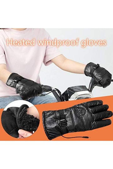 Kedelack Gants Chauffants électriques Hiver épais imperméables Gants Plus Chauds Gants Rechargeables Mitaines Combo avec Poch