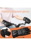 Kedelack Gants Chauffants électriques Hiver épais imperméables Gants Plus Chauds Gants Rechargeables Mitaines Combo avec Poch