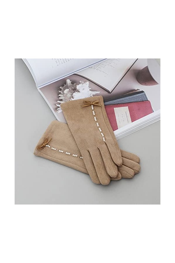LZQPEARL Femme Hiver Tactile Tactile Mitaines Femmes élégant Bow Poignet Doux Poignet Chauds Color : A, Gloves Size : One Si