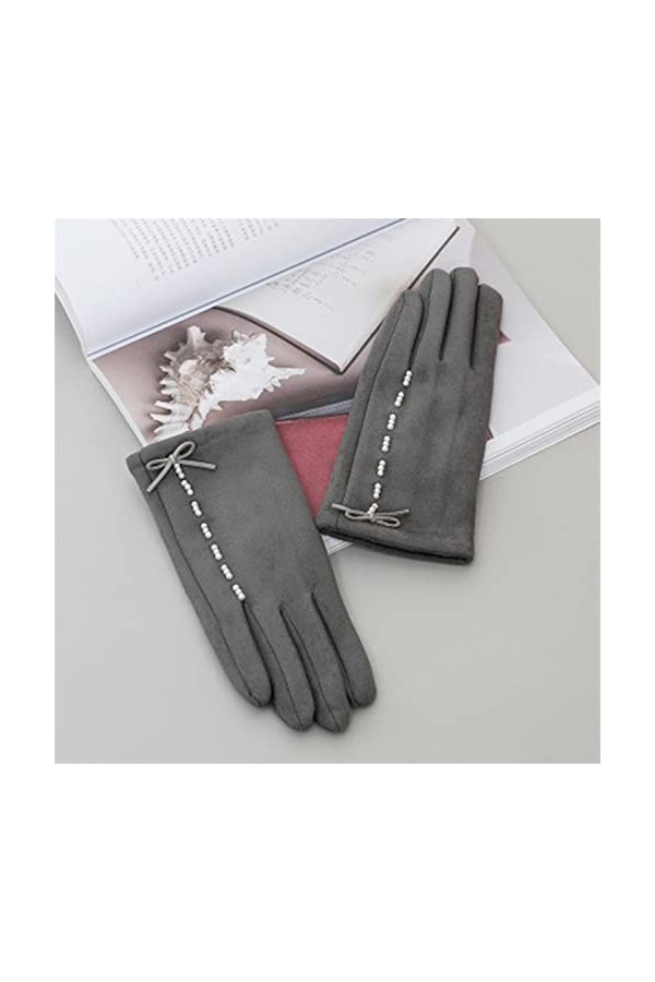 LZQPEARL Femme Hiver Tactile Tactile Mitaines Femmes élégant Bow Poignet Doux Poignet Chauds Color : A, Gloves Size : One Si