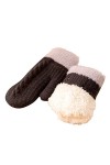 PAREKS Gants en cuir for femmes écran tactile femmes mitaines en tricot dhiver flocon de neige Faux gants doublés gants sans