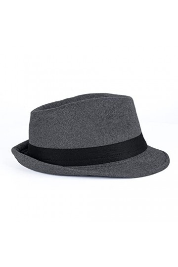 FBBULES Chapeau Fedora Feutre Imperméable Chapeau de Jazz Chapeau Trilby Pliable Style Rétro à Bords Roulés Casquettes Souple