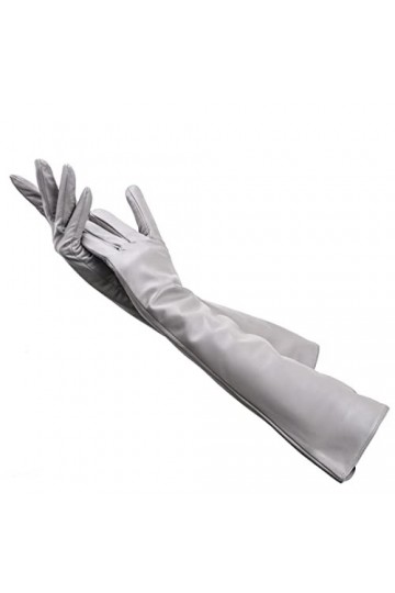 Gants longs en cuir pour femme - 50 cm de long - Gants dhiver chauds en peau de mouton