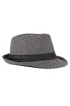 FBBULES Chapeau Fedora Feutre Imperméable Chapeau de Jazz Chapeau Trilby Pliable Style Rétro à Bords Roulés Casquettes Souple