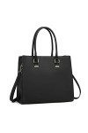Miss Lulu Sac à main pour femme en cuir synthétique, Noir 1, Large