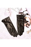 Raelf Gants en Cuir véritable Mme Simple Mince écran Tactile mitaine Gants de en Cuir piqué de Cousus à la Main des Femmes Ga