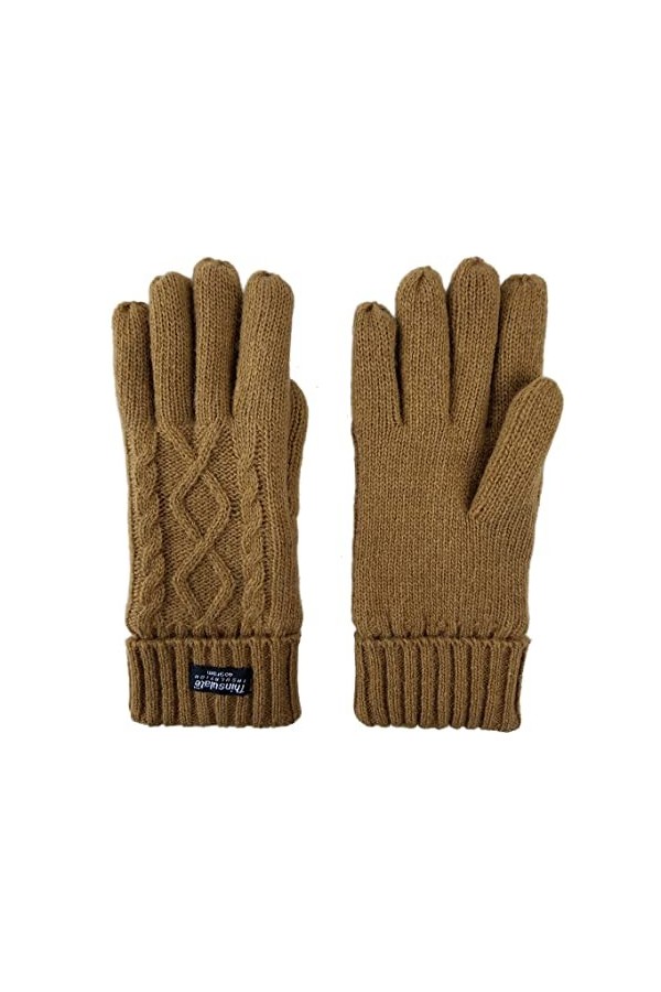 Gants Gloves Moufles Hiver Homme Femme Gants Tricotés pour Femmes, avec Doublure Et Motif en Losange, Adaptés pour Rester Au 