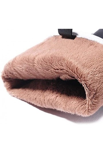 GHCXY Moufles unisexes pour femme avec nœud simple, imperméable, chaud et glamour, en cuir