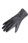 Mitaine Hiver Cuir Chaud Mode noël Femmes Noir Doux Cadeau Dame Gants Gants Femmes Gants mitaine Color : Black, Size : One S