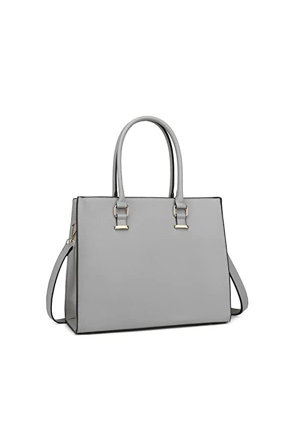 Miss Lulu Sac à main pour femme en cuir synthétique, Noir 1, Large