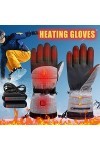 Gants de ski pour homme et femme - Gants chauffants pour la randonnée et lhiver - Imperméables - Électriques à écran tactile
