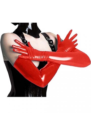 Femmes Fille Cuir Hip-Hop Gants Super Longs Mitaines for Femmes Hiver Chauffé par Temps Froid Color : Red, Size : One Size 