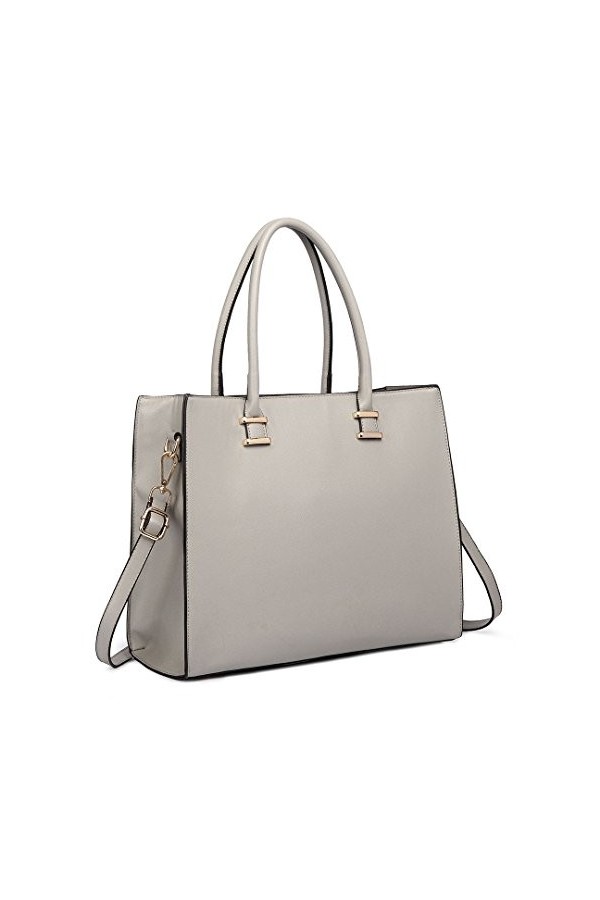 Miss Lulu Sac à main pour femme en cuir synthétique, Noir 1, Large