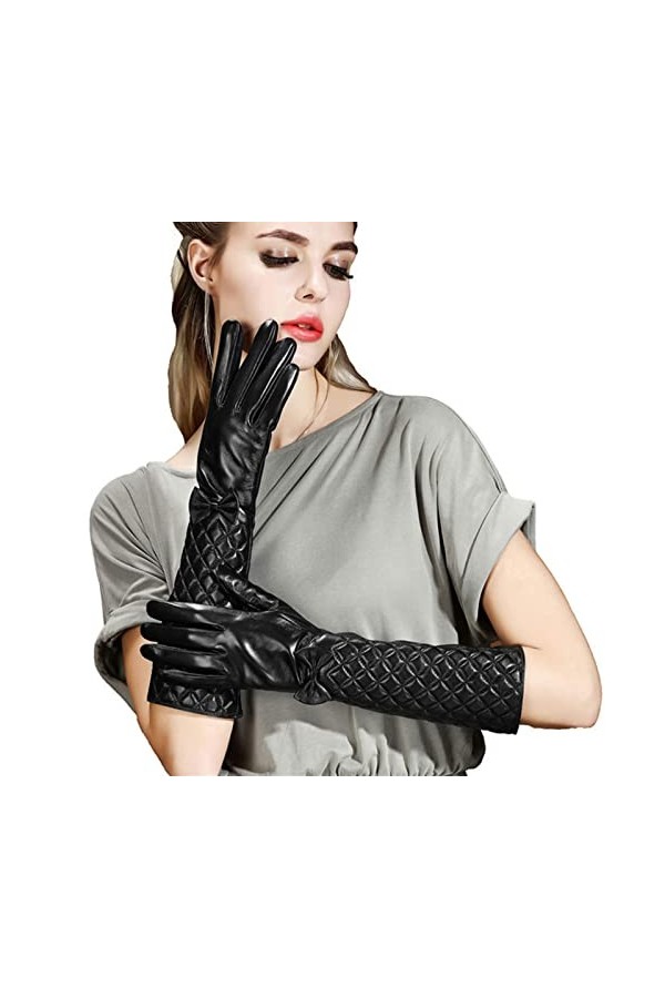 HUDJX Gants imperméables pour Femmes Longs avec Velours pour Garder au Chaud Mitaines dhiver pour Conduire des activités de 