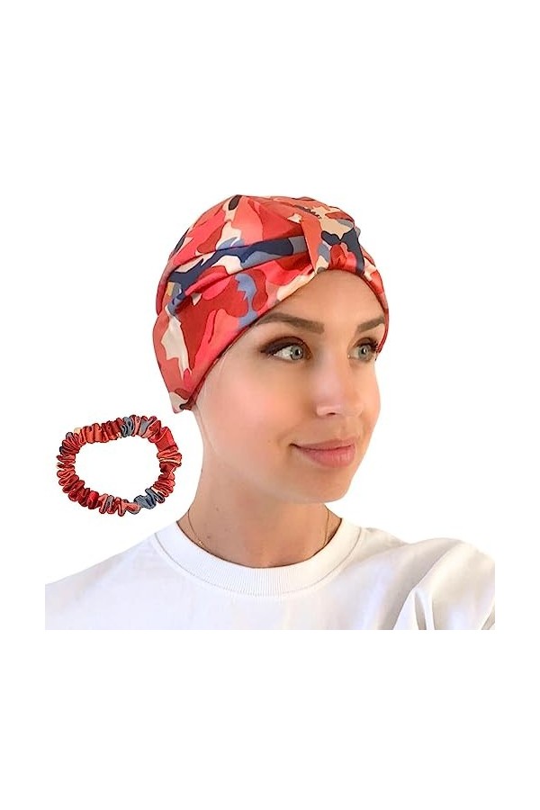 Bonnet de Nuit - Turban Femme 100% Soie - Bonnet Soie Cheveux Nuit - Silk Bonnet - Bonnet en soie - Charlotte en Soie - Turba