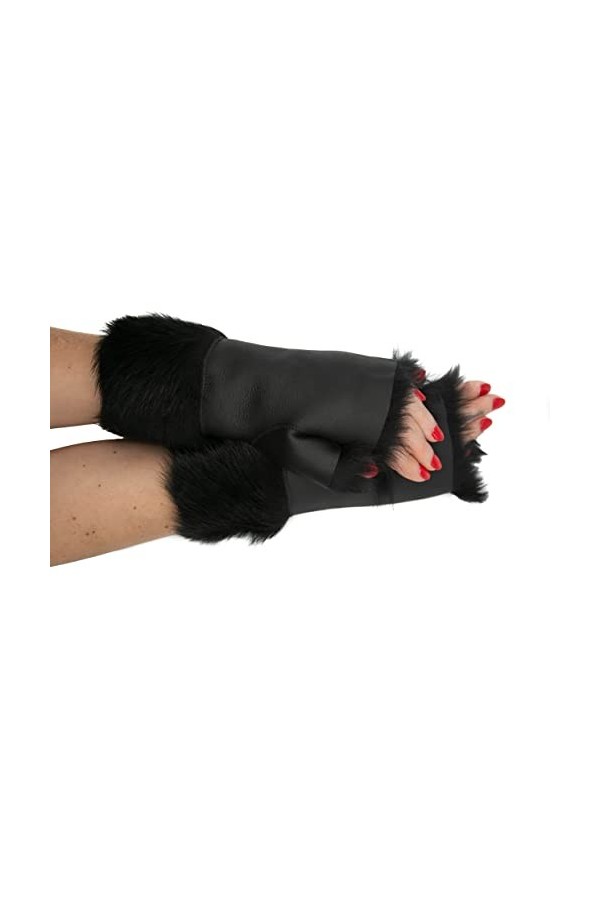 Mitaines élégantes en cuir de mouton Toscana pour femme, bleu marine, taille unique