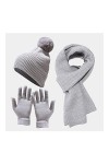 Épaissir Gants Gants Dames Chapeaux Tricotés Foulard Gants Trois Pièces En Plein Air Épais Costume Chaud For La Course À Pied