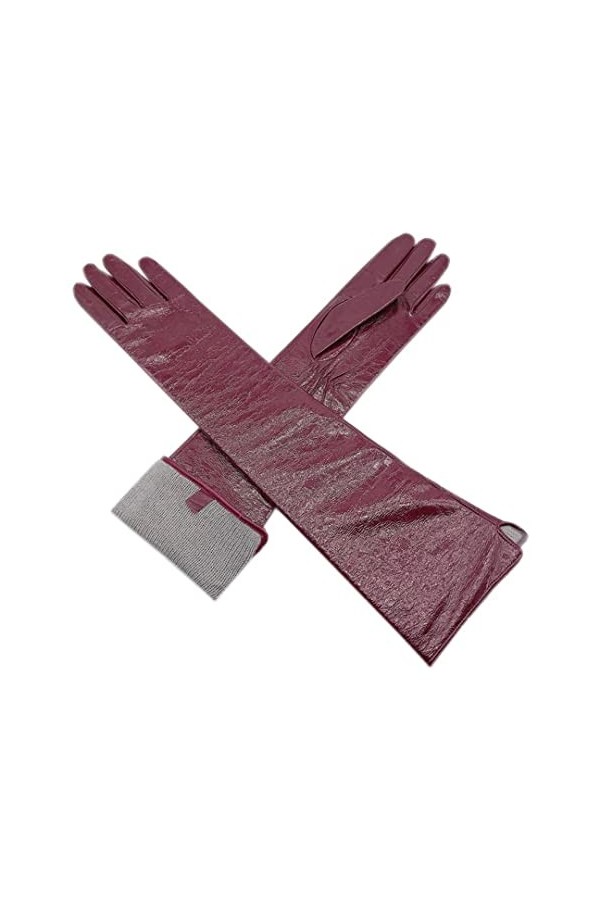 Gants dhiver en cuir verni pour femme - Gants de protection chauds et froids