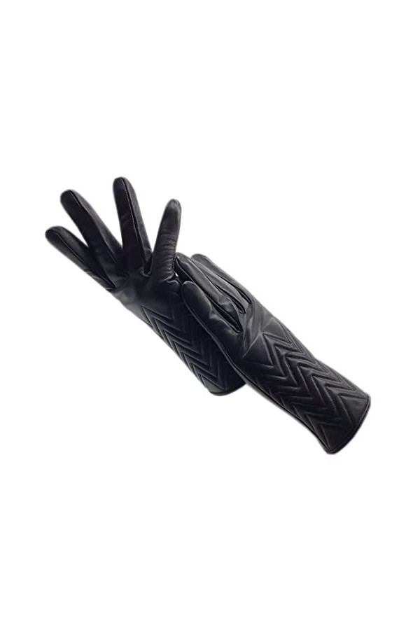 Gants dhiver tendance en peau de mouton pour femme - Noir - Pour la conduite et lhiver