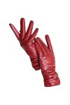 Gants dhiver chauds pour femme en cuir pour écran tactile, Toucher bleu foncé, M