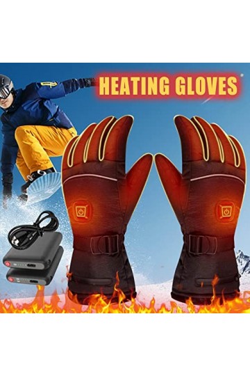 Moufles pour femme - Chauffantes par temps froid - Gants chauffants pour moto - Gants de randonnée et de ski imperméables - G