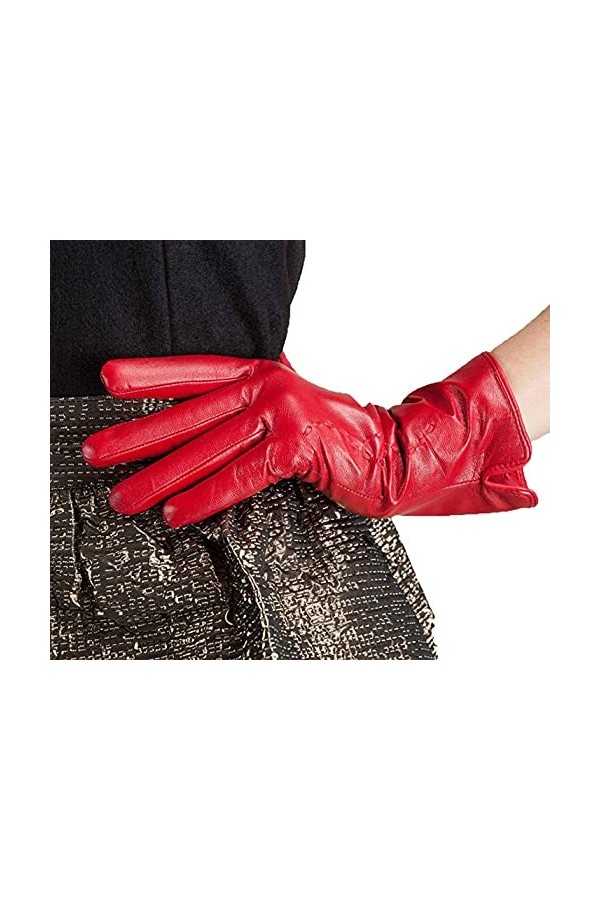 GHCXY Moufles dhiver unisexes pour femme - Chaudes et simples - En cuir - Couleurs unies et glamour - Imperméable - Coupe-ve