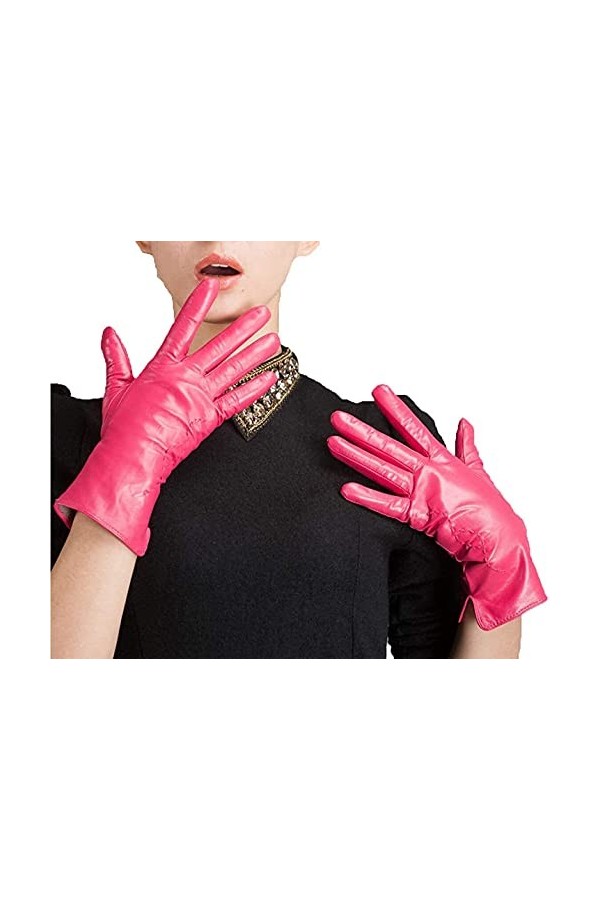 GHCXY Moufles dhiver unisexes pour femme - Chaudes et simples - En cuir - Couleurs unies et glamour - Imperméable - Coupe-ve